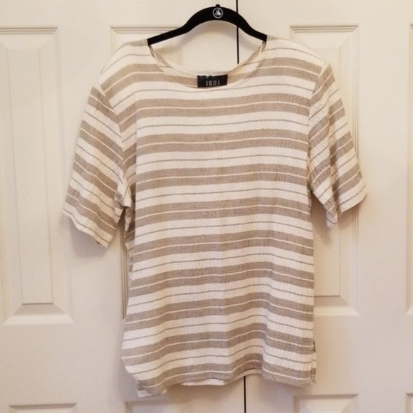 Striped round neck top - Picture 1 of 4